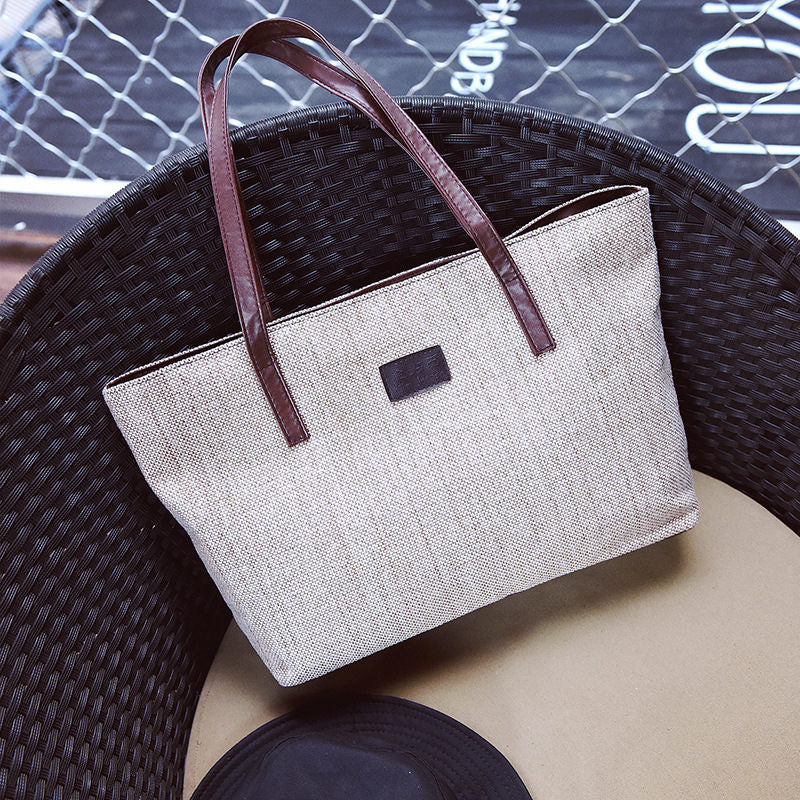 Women Canvas Tote Bags Casual Simple Shoulder Bags Large Capcity Shopping Bags
