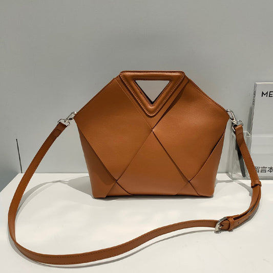 2022 New Leather Killer Bag Atmospheric Simple Handbag Diamond Decoration Large-capacity Cowhide Single-shoulder Messenger Bag