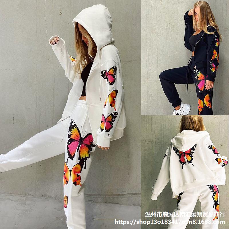 Two Piece Set Women Autumn Tracksuit Jacket Pants Two-Piece Set Women
