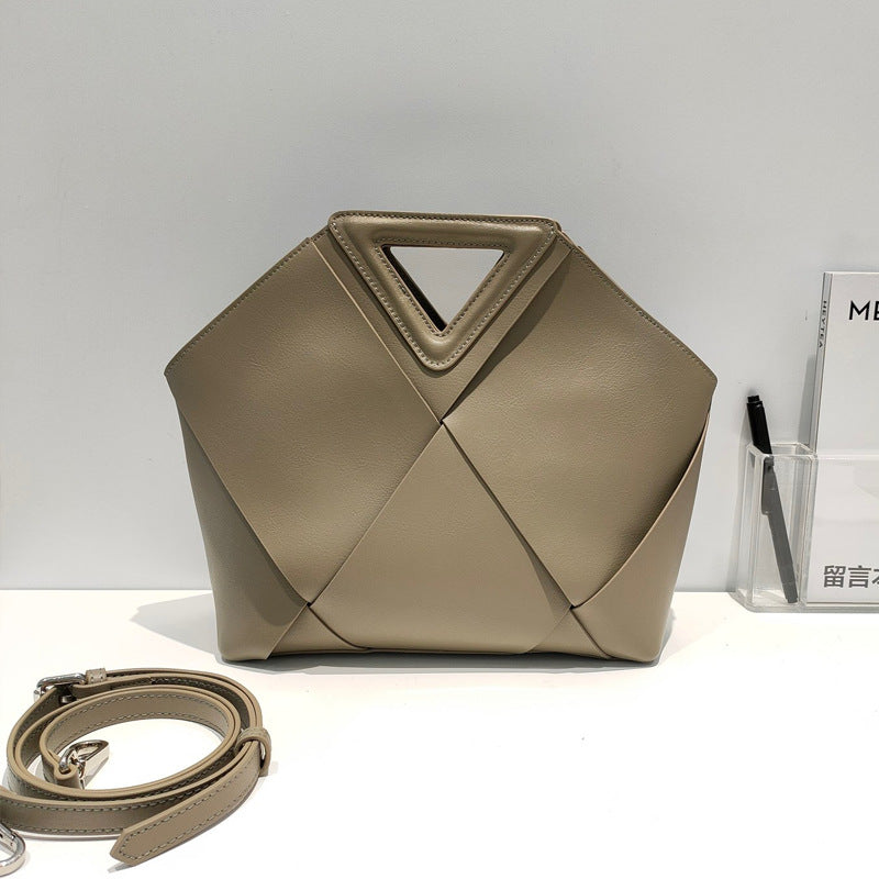 2022 New Leather Killer Bag Atmospheric Simple Handbag Diamond Decoration Large-capacity Cowhide Single-shoulder Messenger Bag