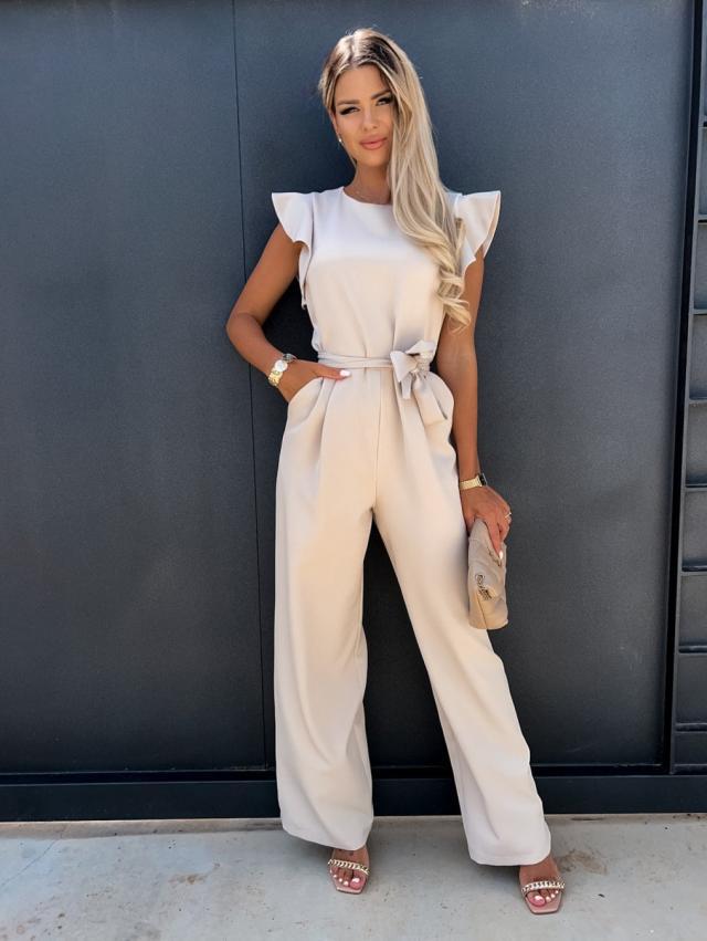 2022 Amazon Wish Independent Station Cross-border New High-waist Commuter Waist Strap Jumpsuit Trousers Women