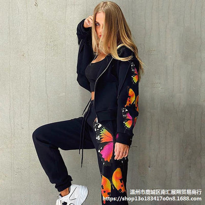 Two Piece Set Women Autumn Tracksuit Jacket Pants Two-Piece Set Women