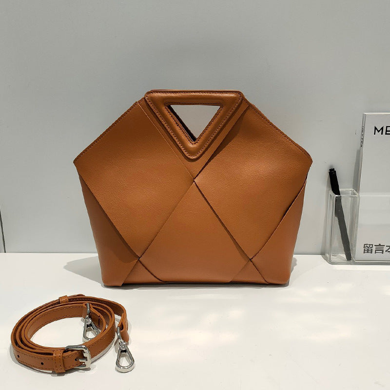 2022 New Leather Killer Bag Atmospheric Simple Handbag Diamond Decoration Large-capacity Cowhide Single-shoulder Messenger Bag
