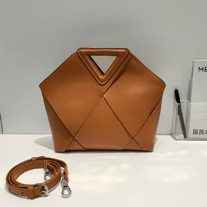 2022 New Leather Killer Bag Atmospheric Simple Handbag Diamond Decoration Large-capacity Cowhide Single-shoulder Messenger Bag