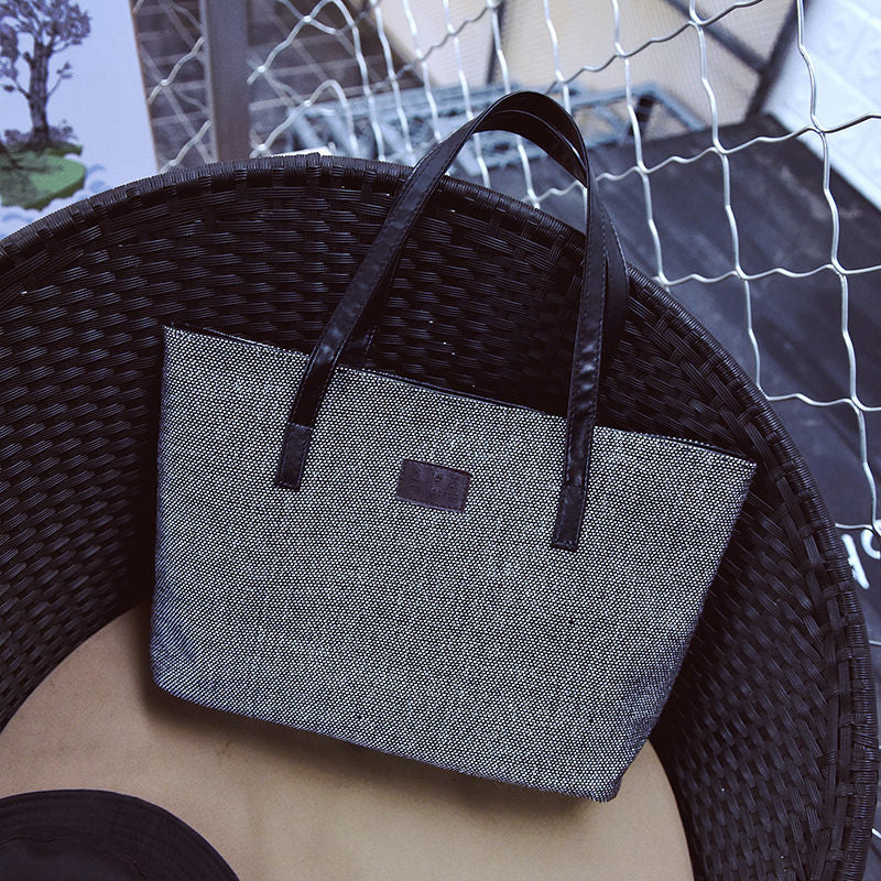 Women Canvas Tote Bags Casual Simple Shoulder Bags Large Capcity Shopping Bags