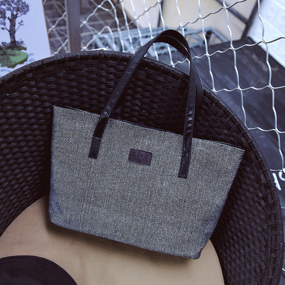 Women Canvas Tote Bags Casual Simple Shoulder Bags Large Capcity Shopping Bags